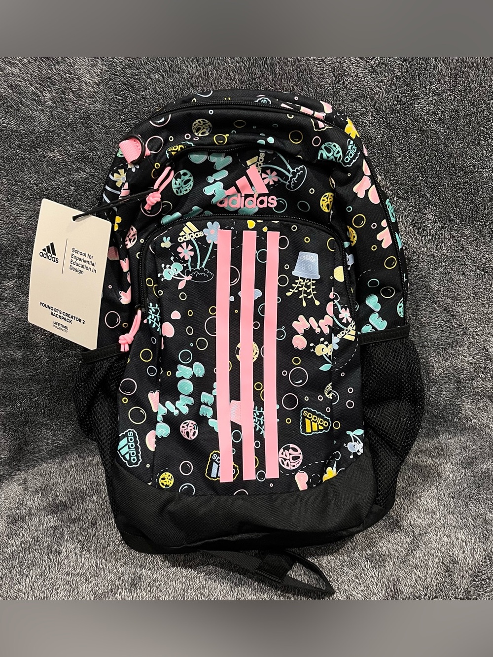 Adidas Young BTS Creator 2 Backpack in the Seed Hyper Optimism kids unisex